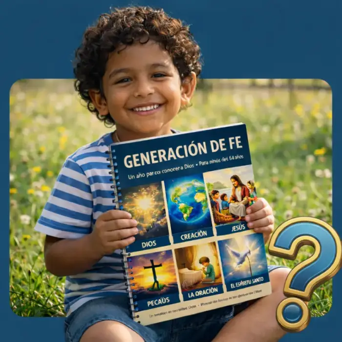 Niño con el libro Generación de Fe